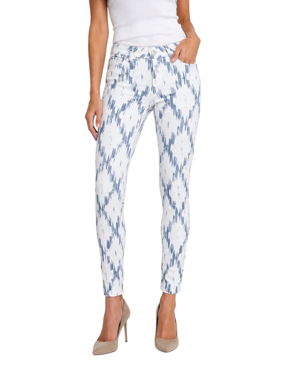 PAIGE Verdugo Ultra Skinny Alexandria Ikat Print Jeans 25 Boho